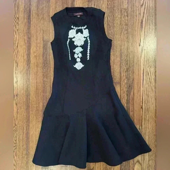 REVOLVE Marchesa Voyage Embroidered Tank Dress Asymmetrical Drop Waist Size 2 - Picture 5 of 12